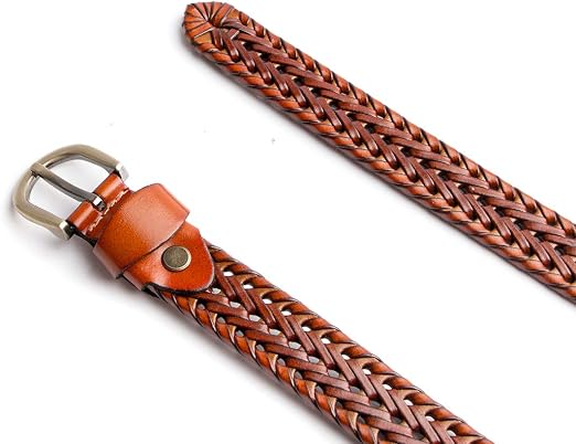 Women's Braided Genuine Leather Belt | Adjustable Waist Belt