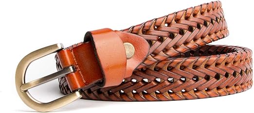 Women's Braided Genuine Leather Belt | Adjustable Waist Belt