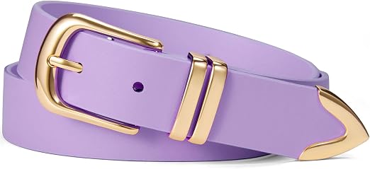 Women's PU Leather Belt with Gold Buckle | Fashion Belt