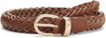 Women's Skinny Braided Faux Leather Belt | Adjustable