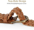 Women's Braided Faux Leather Belt | Adjustable Skinny Belt