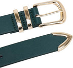 Women's PU Leather Belt with Gold Buckle | Fashion Waist Belt