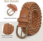 Women's Braided Faux Leather Belt | Adjustable Skinny Belt